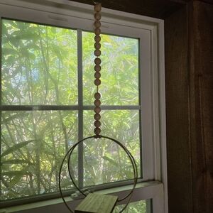 Wood Bead Window Pull with Metal Ring